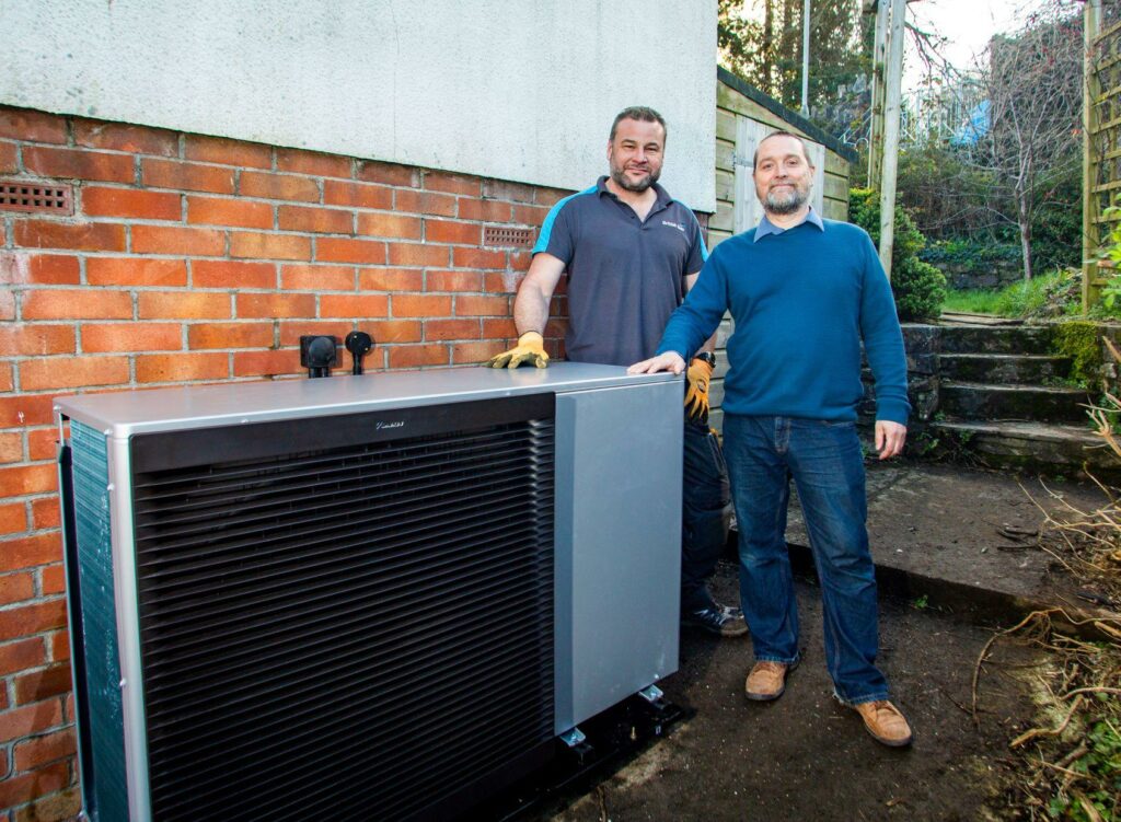 The installation of a Daikin heat pump by British Gas. Image: British Gas