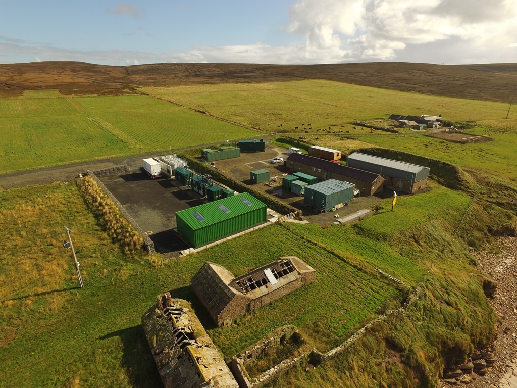 EMEC's onshore substation and hydrogen plant at Caldale