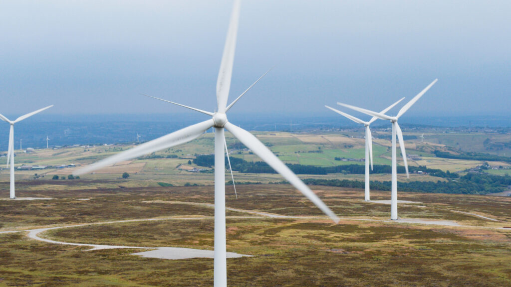 The 2MW turbine forms part of the Ovenden Moor Wind Farm in Halifax