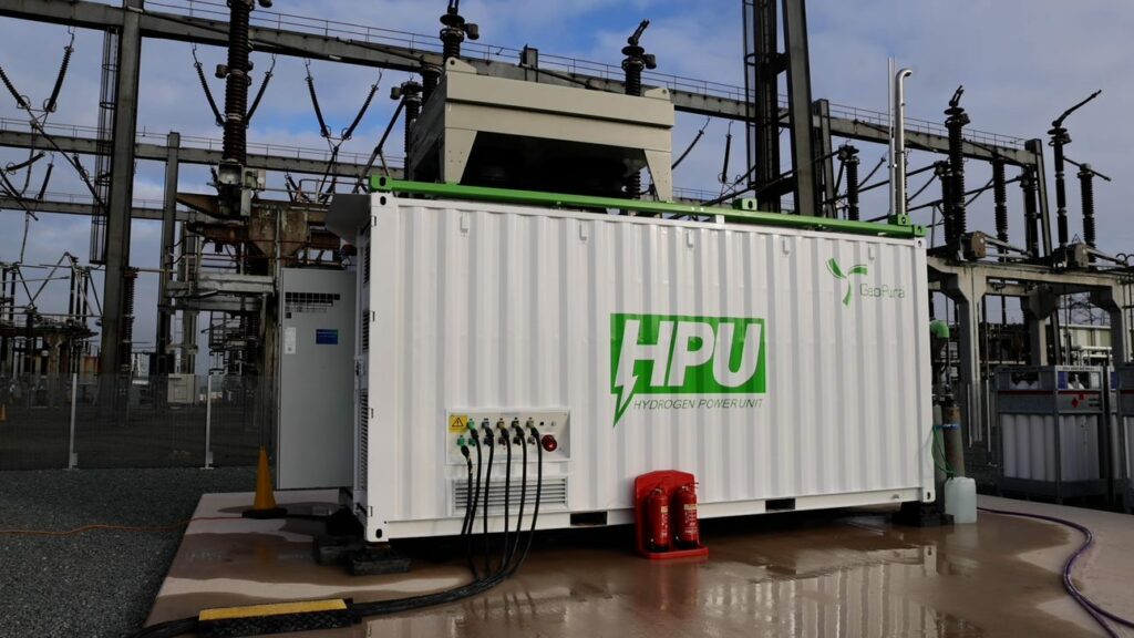 National Grid completes 10-week trial of hydrogen-powered generator. Image: National Grid.