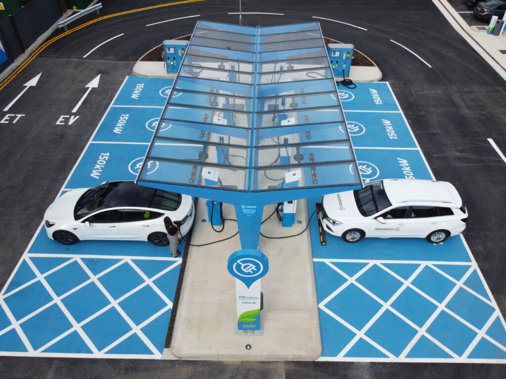 MFG's flagship EV charging hub in Putney. Image: MFG