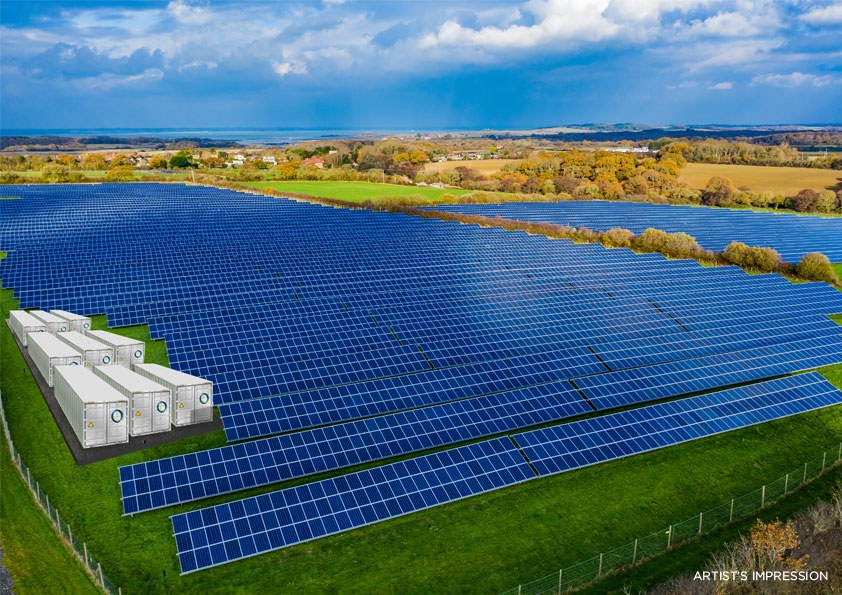 An artist's impression of an NTR solar-plus-storage site in Ireland. Image: NTR