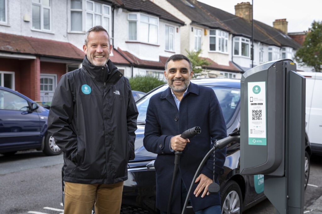 The on-street chargepoints have been installed by Liberty Charge as part of the Virgin Park and Charge scheme. Image: Liberty Charge.