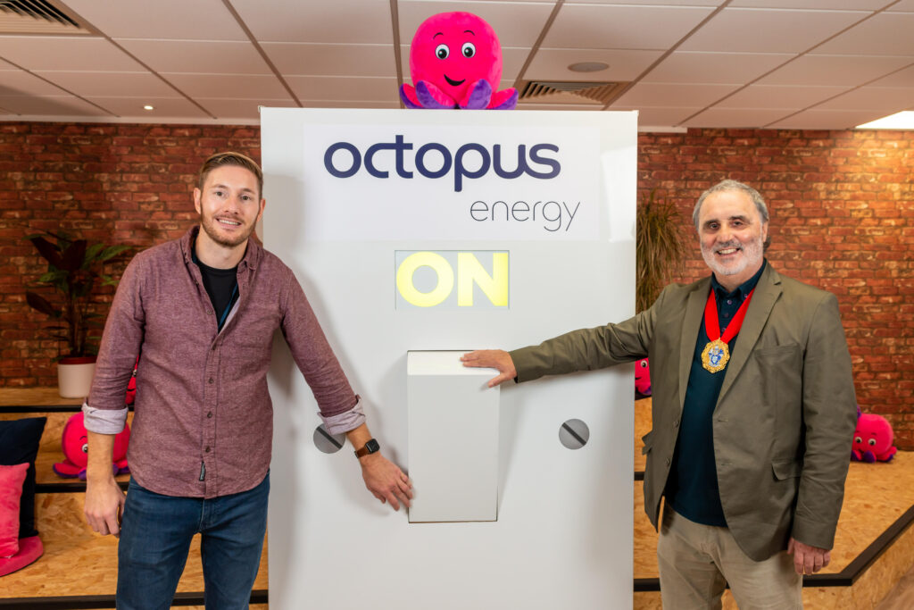 Octopus Energy and the Mayor of Brighton & Hove Cllr Robins at the opening event. Image: Octopus Energy.