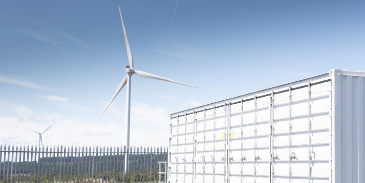 Vattenfall’s 22MW/16MWh battery is co-located with the 228MW Pen y Cymoedd Wind Farm in South Wales. Image: Vattenfall.