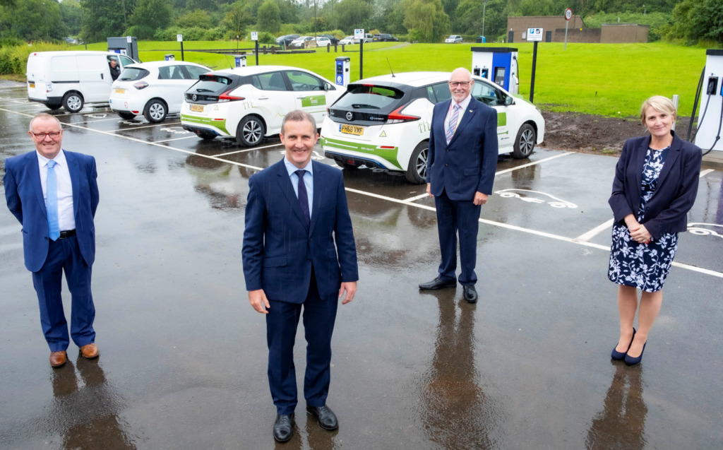 The unveiling of the first EV hub as part of Project PACE. Image: SPEN.