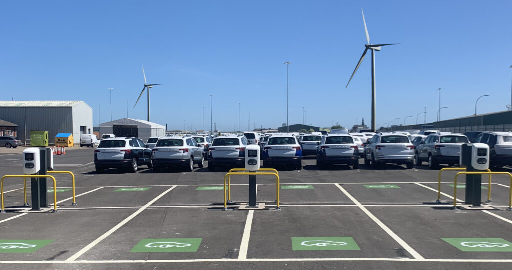 Sheerness Port EV chargers. Image: Alfen.