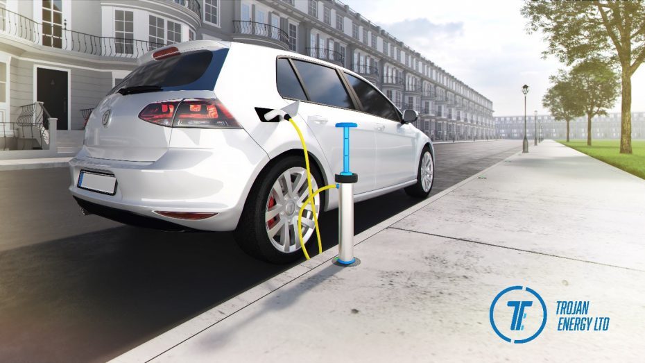 A CGI of the new Trojan Energy charge point