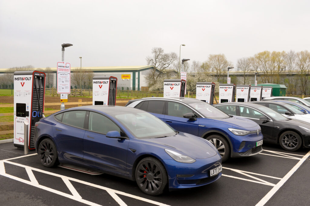 The site in Banbury now has 16 EV chargers. Image: InstaVolt.