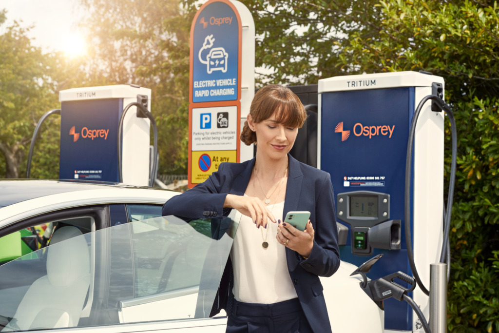 The partnership gives Paua's customers access to Osprey's 250+ EV chargers. Image: Osprey