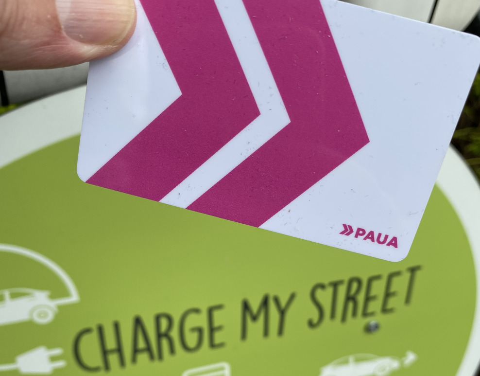 Drivers can access Charge My Street chargepoints using the Paua app or card. Image: Paua