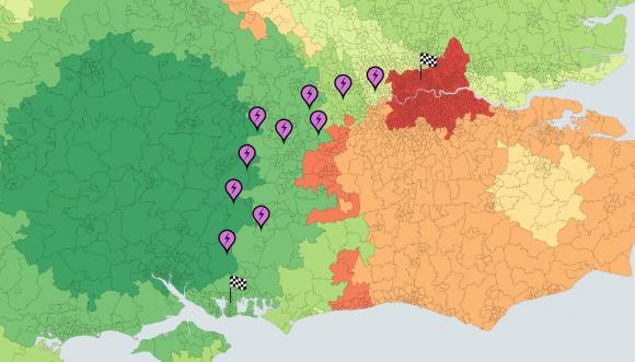 Zap-Zero uses Advanced Infrastructure's data to give real time information on the carbon intensity of chargepoints. Image: Zap-Map.