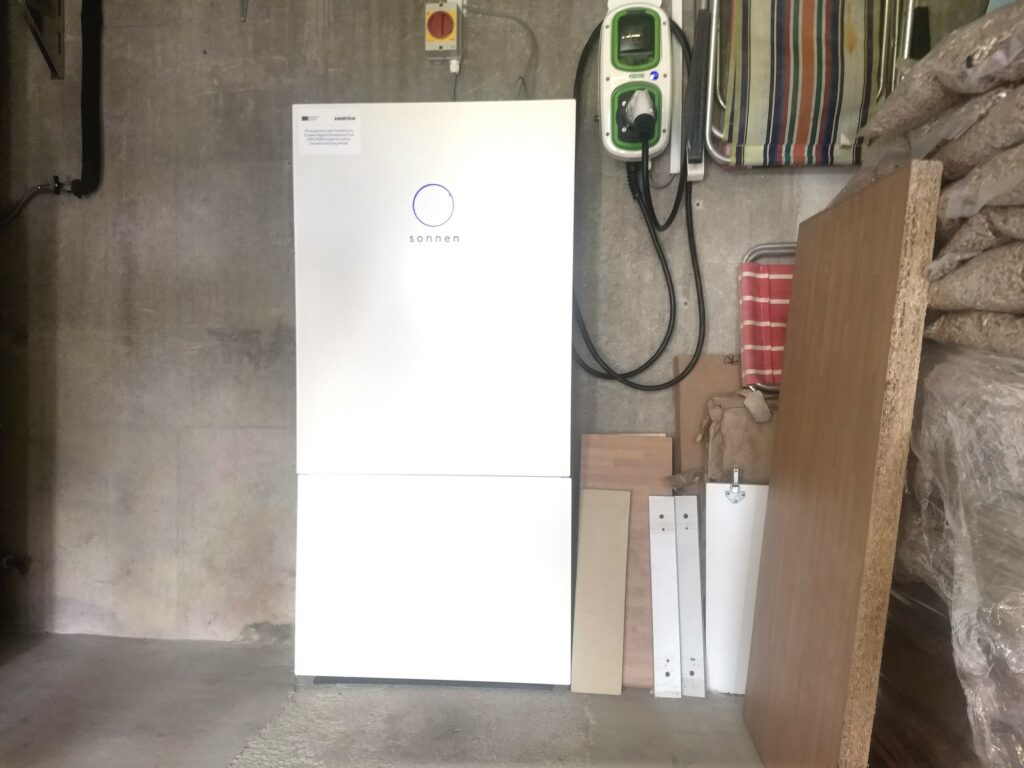 A 10kW sonnen battery installed as part of the LEM in the home of David and Anna Corns.