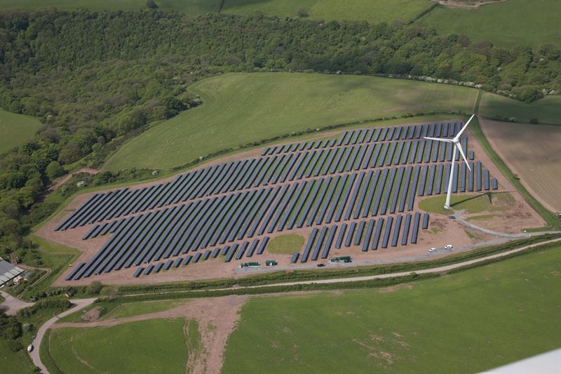 Vattenfall has co-located solar and wind at the Parc Cynog site in Wales (pictured). Image: Vattenfall.