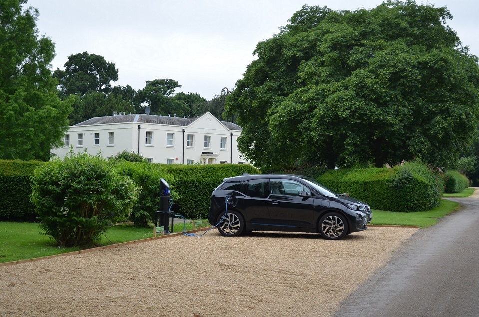 The Chargemaster Fastcharge unit has been installed within walking distance of the historic Wavendon House. Image: Chargemaster.