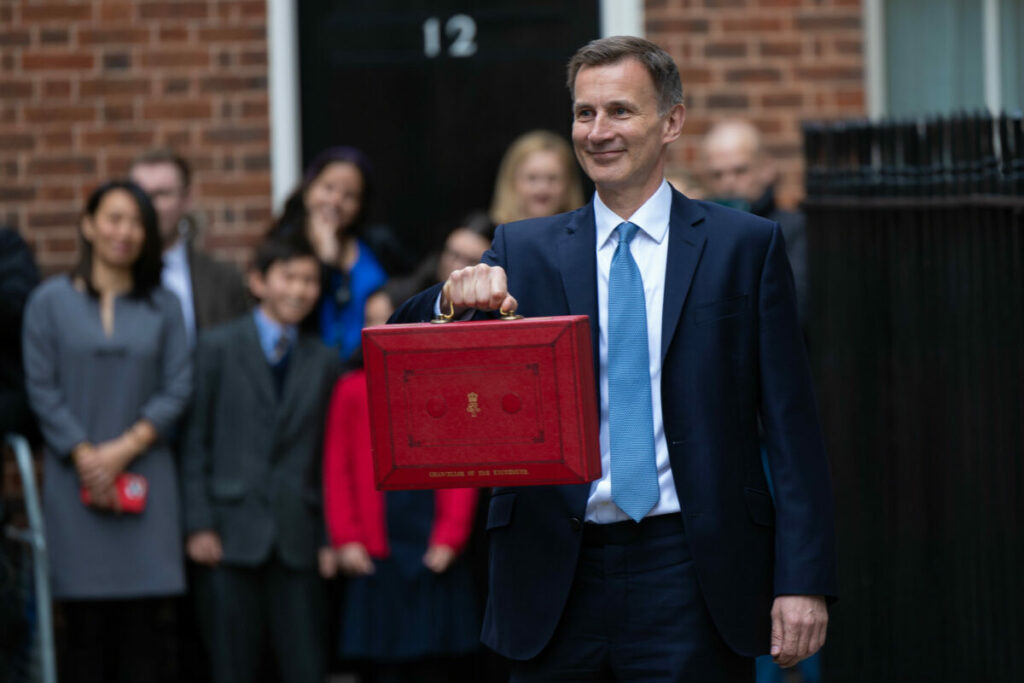 Chancellor Hunt leaving to present the Spring Budget. Image: HM Treasury.