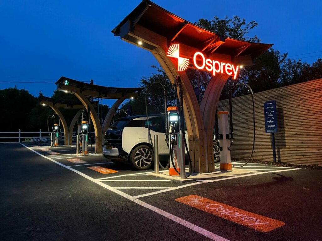 Osprey's new ultra-rapid charging hub at the Halfway House, Essex, just off the M25