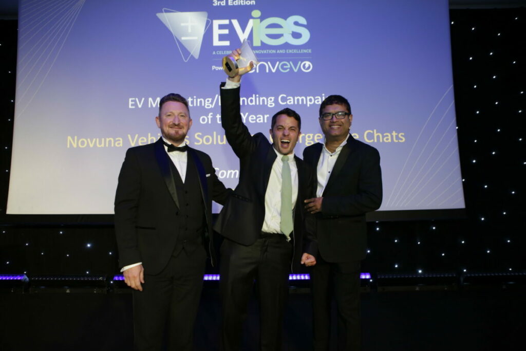 Last Year's winners, Novuna, at the EVIE awards. Image: Solar Media