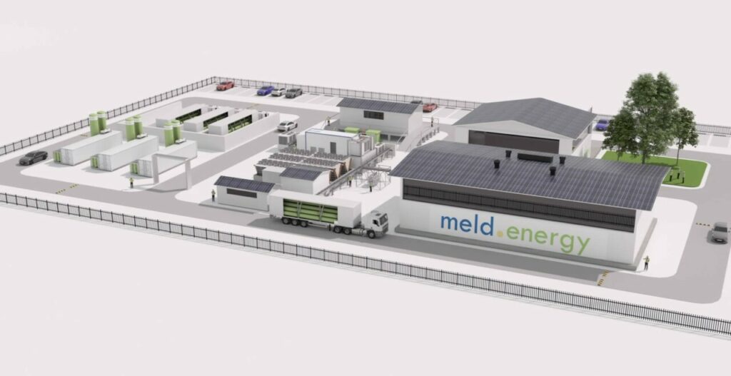 The green hydrogen plant could see its capacity increased to 200MW. Image: Meld Energy.