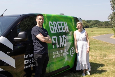 Charlie Cook, CEO of Rightcharge, (Left) and Katie Lomas, Managing Director of Green Flag (Right). Image: Rightcharge