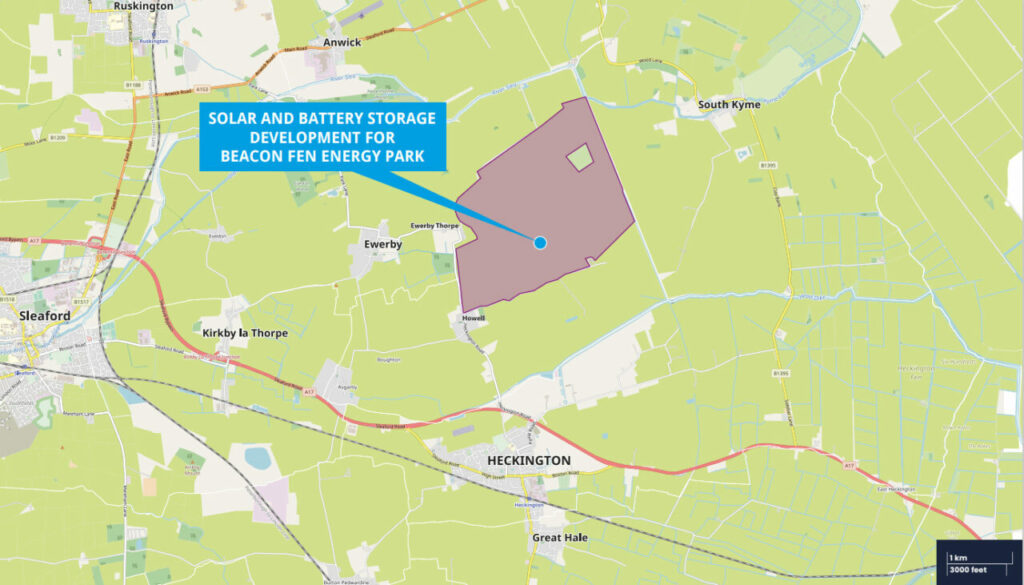 A map of the location of Beacon Fen. Image: Low Carbon