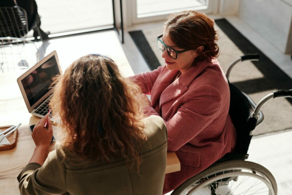 A disabled person getting help with their energy needs. Image: UKPN