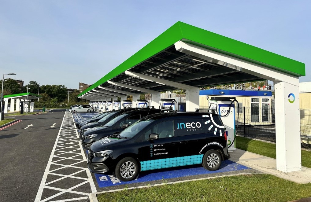 The charging hub is located in Birmingham. Image: LONGi Solar.