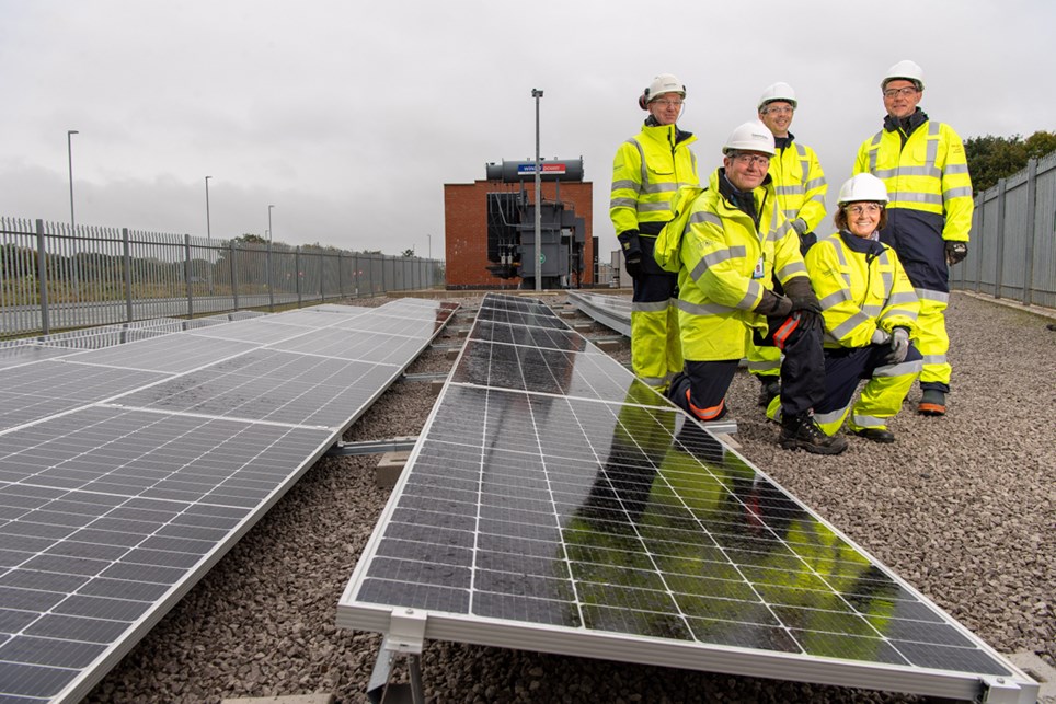 The net zero substation incorporates solar technology. Image: Electricity North West.