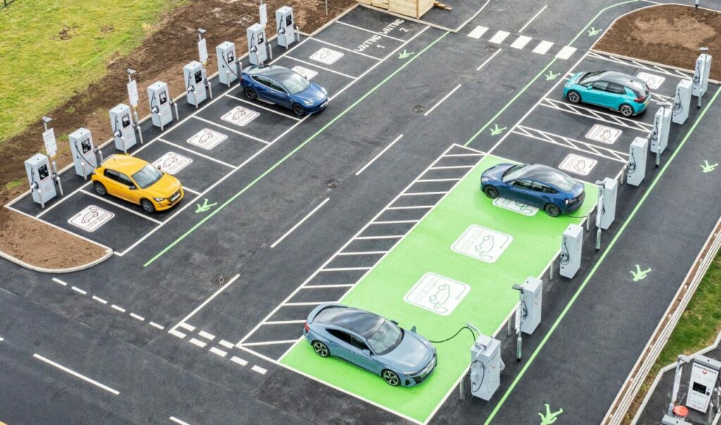 InstaVolt's Stroud EV charging hub. Image: InstaVolt.