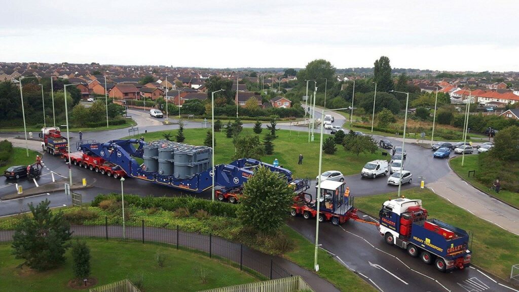 Supergrid transformer is transported on a truck in UK