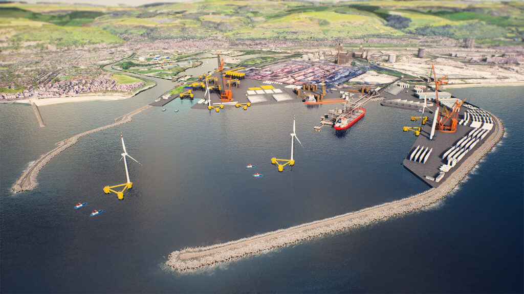 A rendering of what the development could look like at Port Talbot, Wales. Image: ABP.