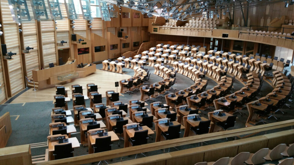 Image of the interior of the Scottish Parliament building