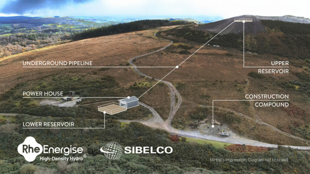 Mining company Sibelco’s Cornwood site produces kaolin, mainly for sanitary ware, ceramics, tiles and industrial applications. Image: RheEnergise.