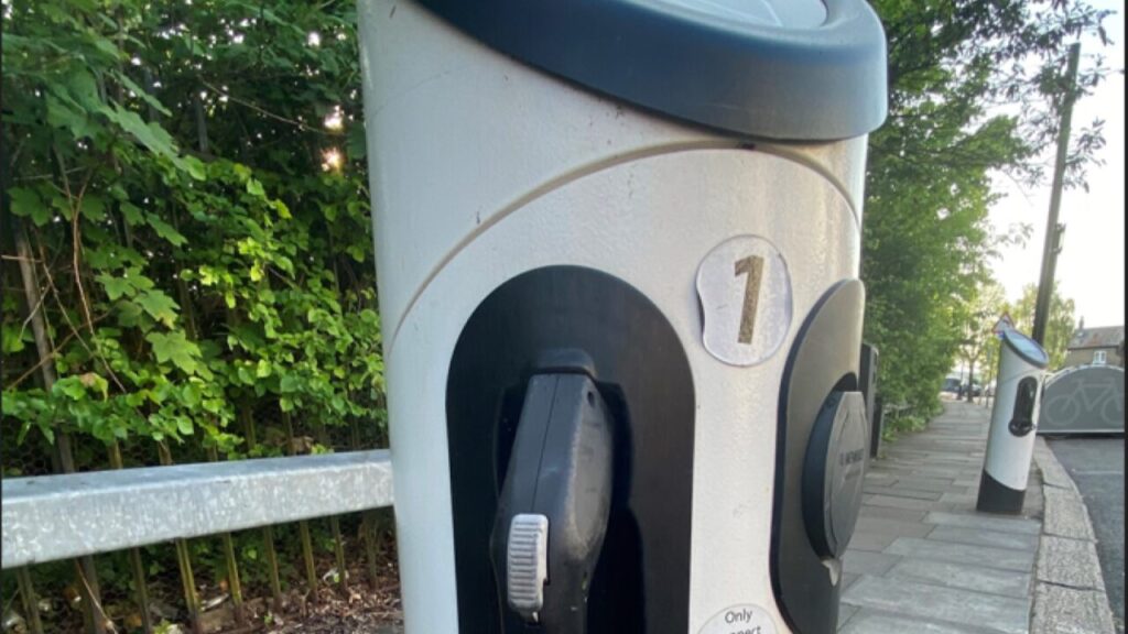 An on street EV charger in the London borough of Haringey