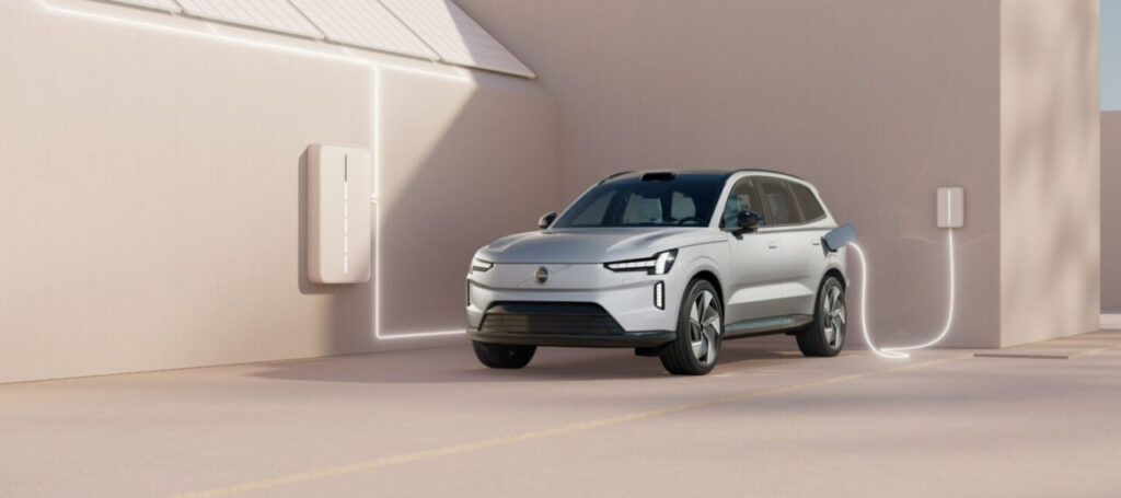 Parked electric car charging at home