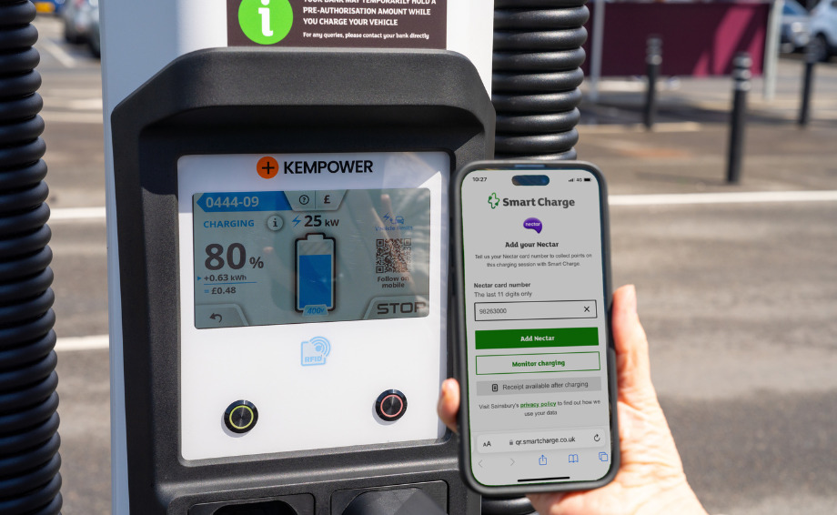 The retailer also launched its 50th Smart Charge EV charging location this week. Image: Sainsbury's.