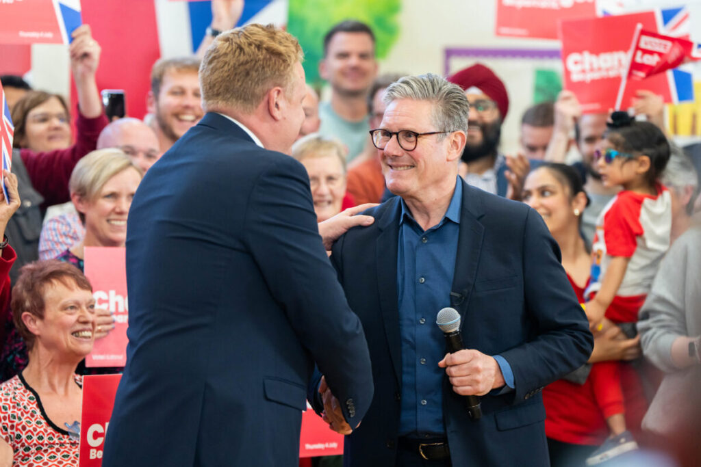 Image of Keir Starmer, labour prime minister, campaigning for the general election.