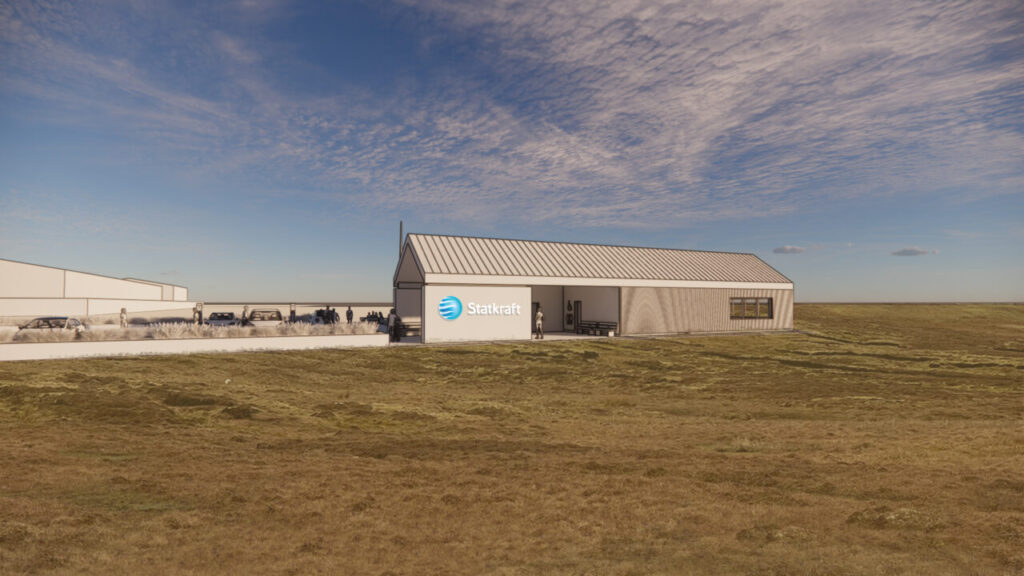 a 3d render of the proposed office building on the mossy hill site