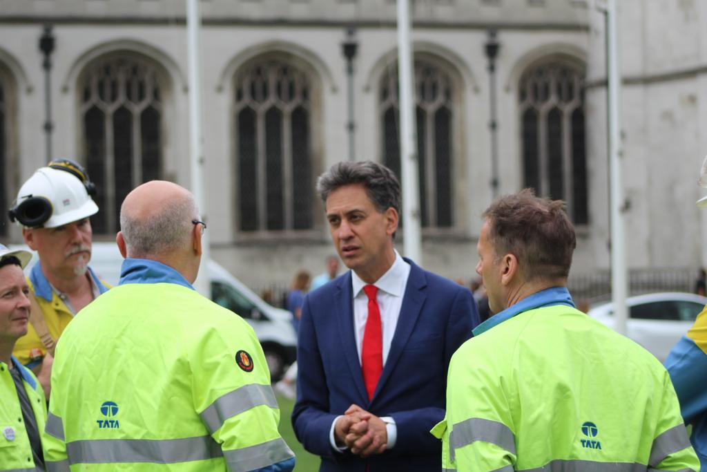 Ed Miliband outside parliament