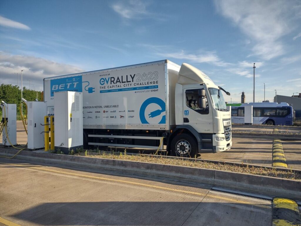 An electric HGV charging