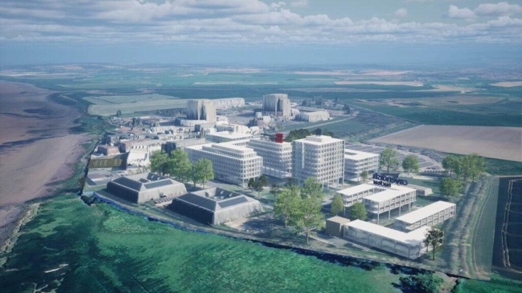 A 3D render from above of the planned development at the former technology park