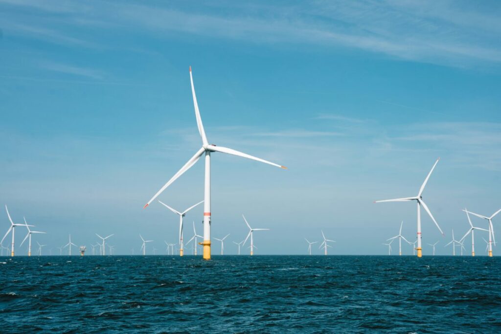 wind turbines at sea