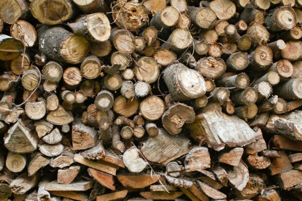 logs stacked end to end