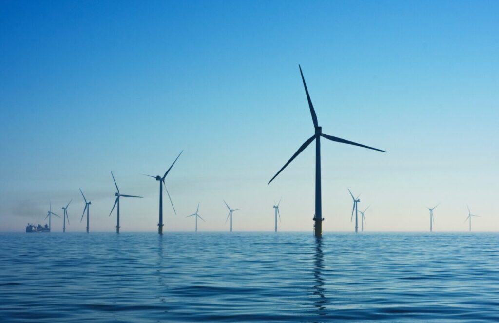 wind farm over the sea