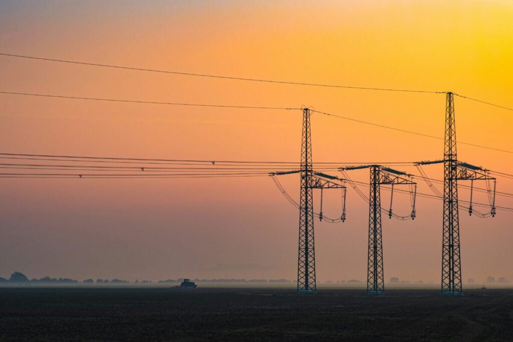 Pylons at sunset