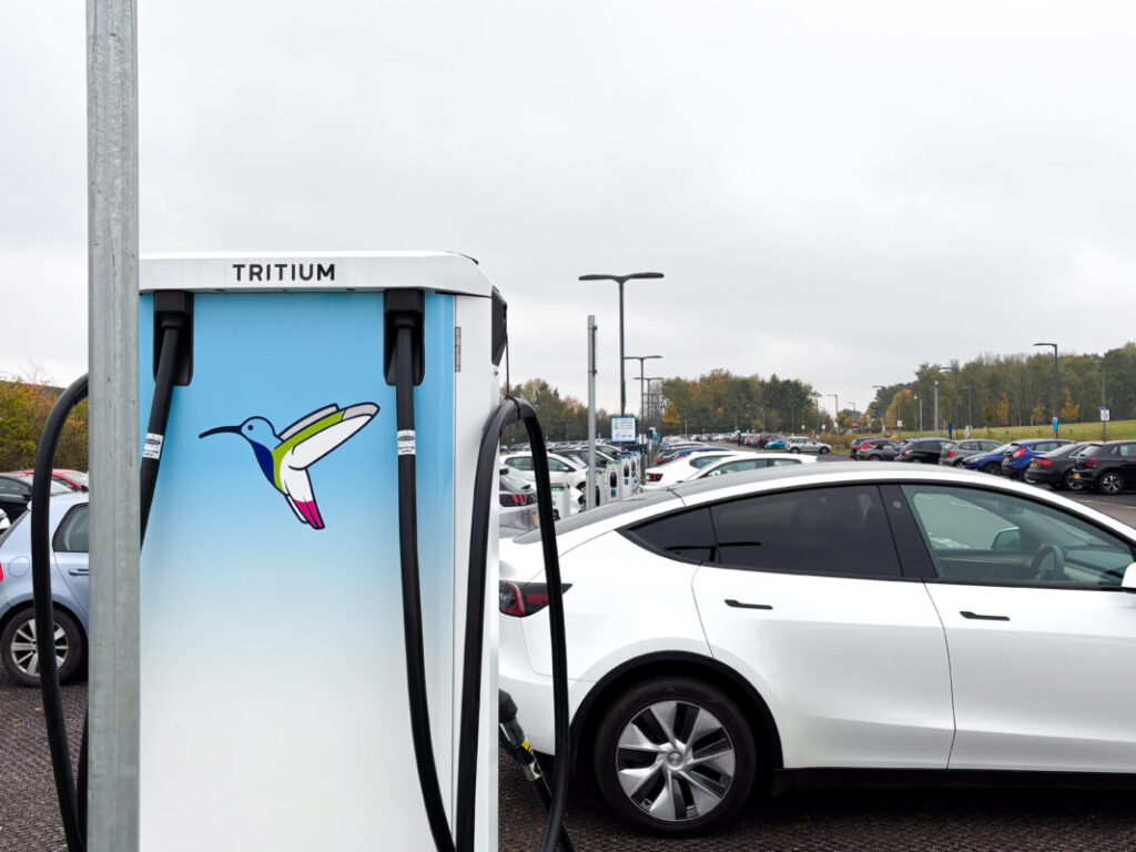 a Zest chargepoint plugged into a car