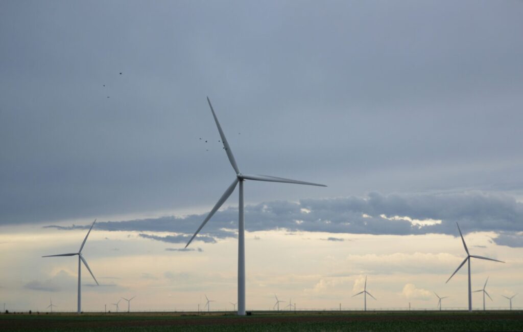 offshore wind turbines at sea