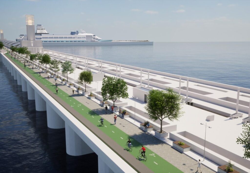 A 3D render of the proposed Mersey Tidal Power development