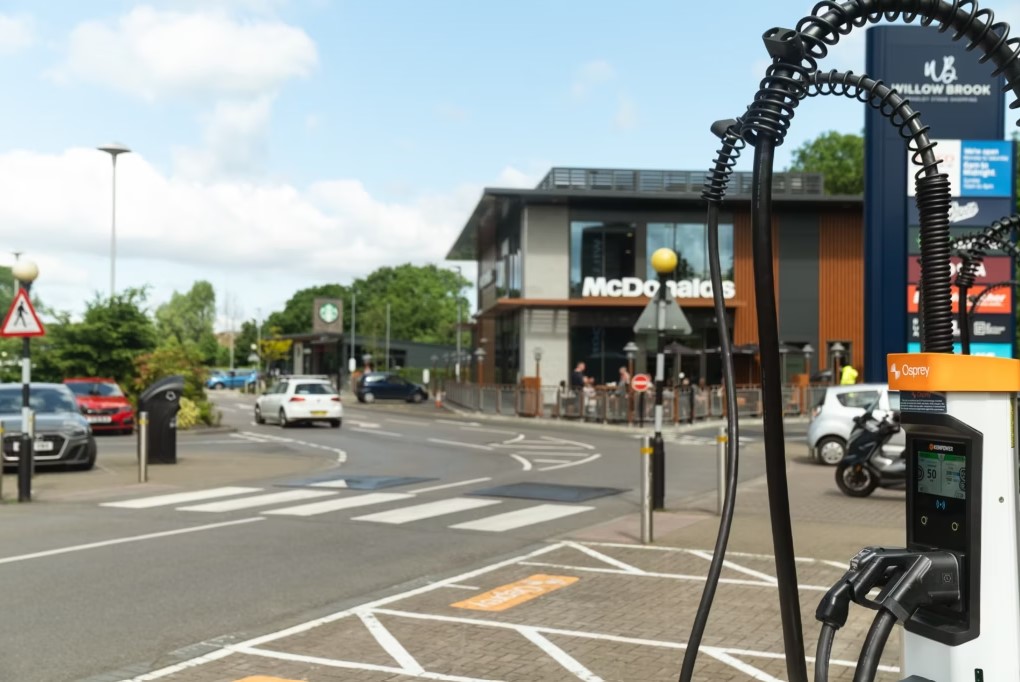 An Osprey chargepoint in Bradley Stoke. Image: Osprey Charging.
