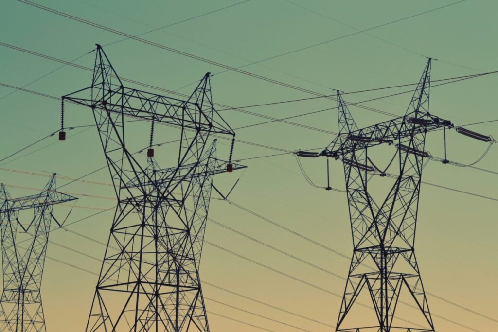 pylons at dawn